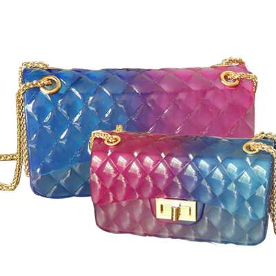 Fashion Summer  Silicone Shoulder Cross-body Handbag Colorful Candy Jelly Purses Tote Shopping Bag